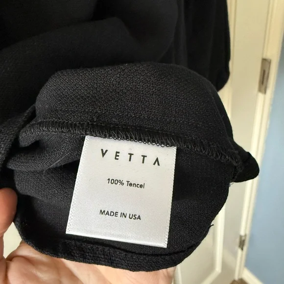 Vetta Capsule Gathered Sleeve Wrap Top Black - Picture 8 of 9